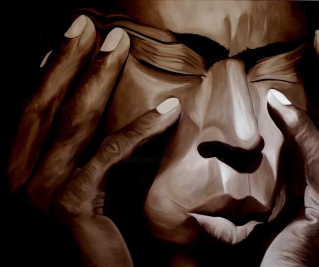Painting titled "Brain Effort" by Peter Seminck, Original Artwork, Oil