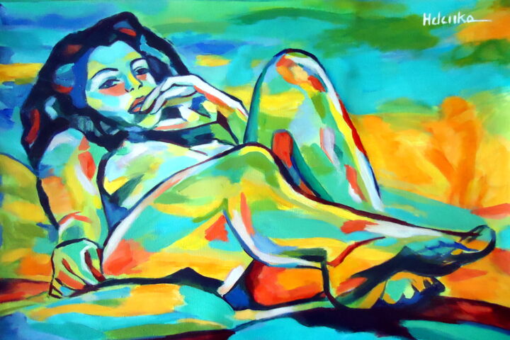 "Raw light spills" 绘画, 15.8x23.6 in