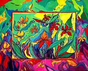 Peinture intitulée "Fleurs...de l'été" par Catherine Suchocka, Œuvre d'art originale