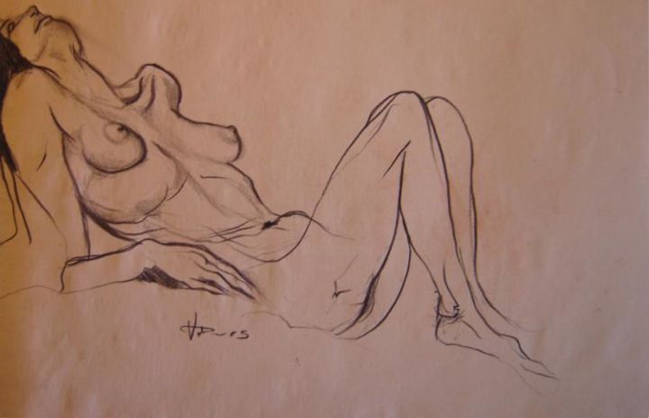 Drawing titled "nudo1" by Andrea Volterra, Original Artwork