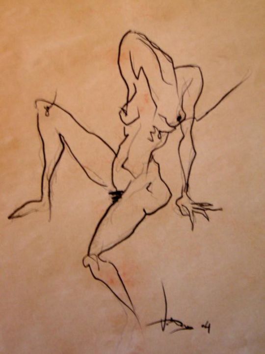 Drawing titled "nudo2" by Andrea Volterra, Original Artwork