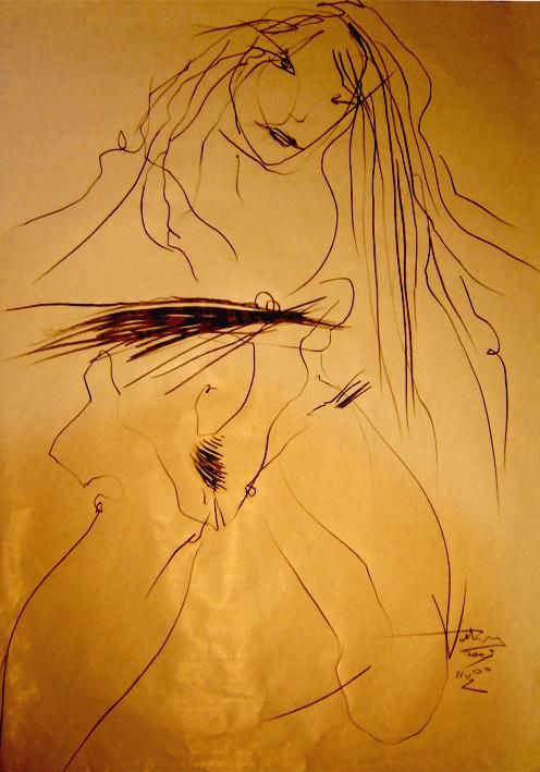 Drawing titled "nudo 4" by Andrea Volterra, Original Artwork