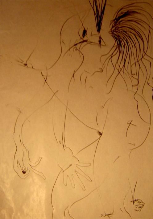 Drawing titled "nuda5" by Andrea Volterra, Original Artwork