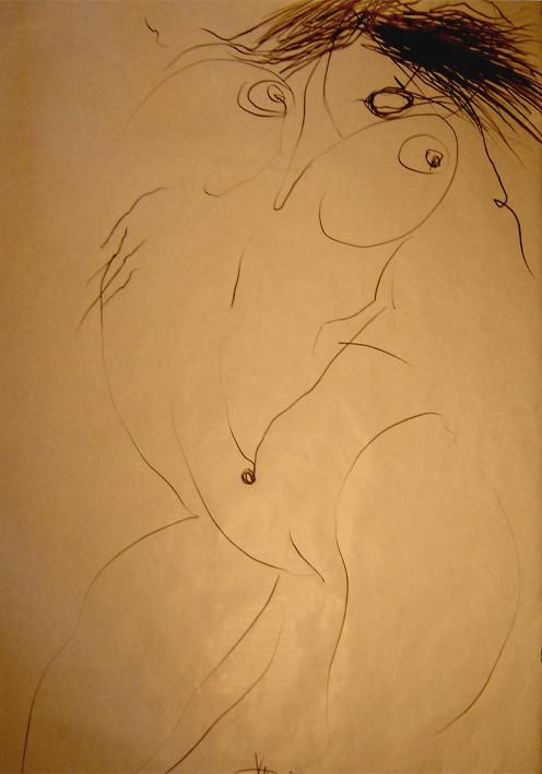 Drawing titled "nudo 6" by Andrea Volterra, Original Artwork