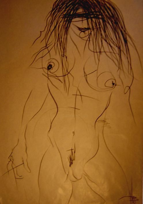 Drawing titled "nudo 7" by Andrea Volterra, Original Artwork