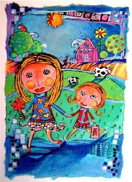 Peinture intitulée "A la compagne..." par Catherine Suchocka, Œuvre d'art originale