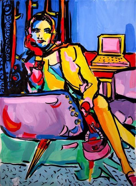 Peinture intitulée "UNE PAUSE..." par Catherine Suchocka, Œuvre d'art originale
