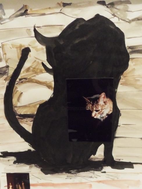 Collages intitulée "Charlie" par Shejuti Taleb, Œuvre d'art originale