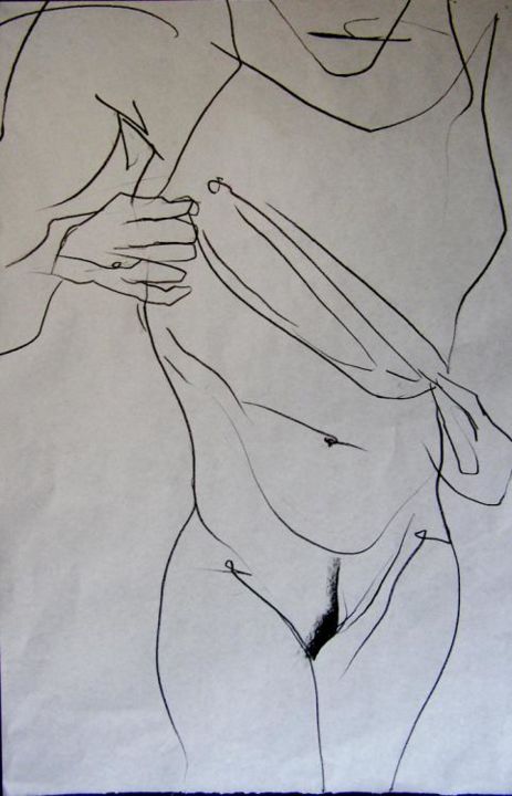 Drawing titled "nudo 8" by Andrea Volterra, Original Artwork