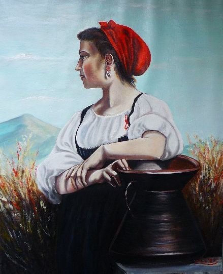 Painting titled "Omage to Bouguereau…" by Madoner, Original Artwork, Oil