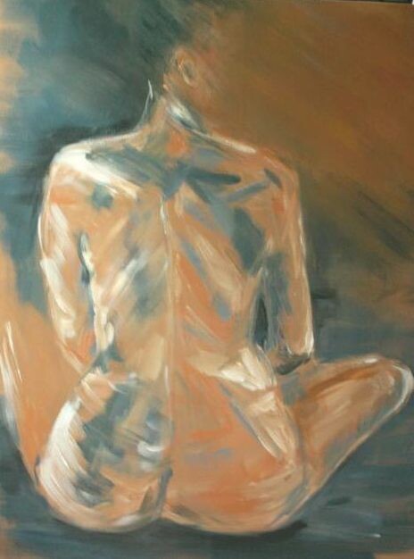 Peinture intitulée "nu dos femme" par Marie Pascale Martins, Œuvre d'art originale, Acrylique