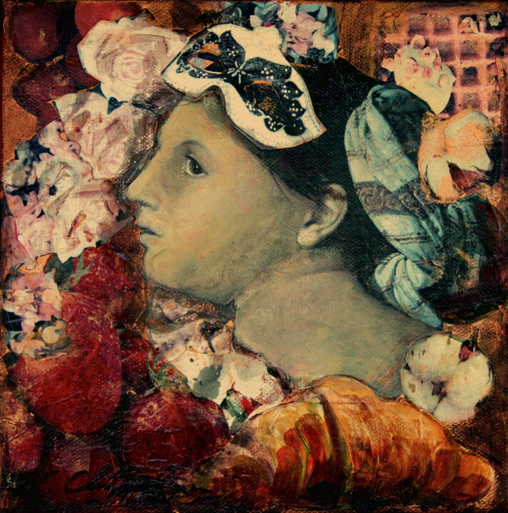 Collages titled "Volupté, hommage à…" by Nathalia Chipilova, Original Artwork, Paper cutting Mounted on Wood Stretcher frame