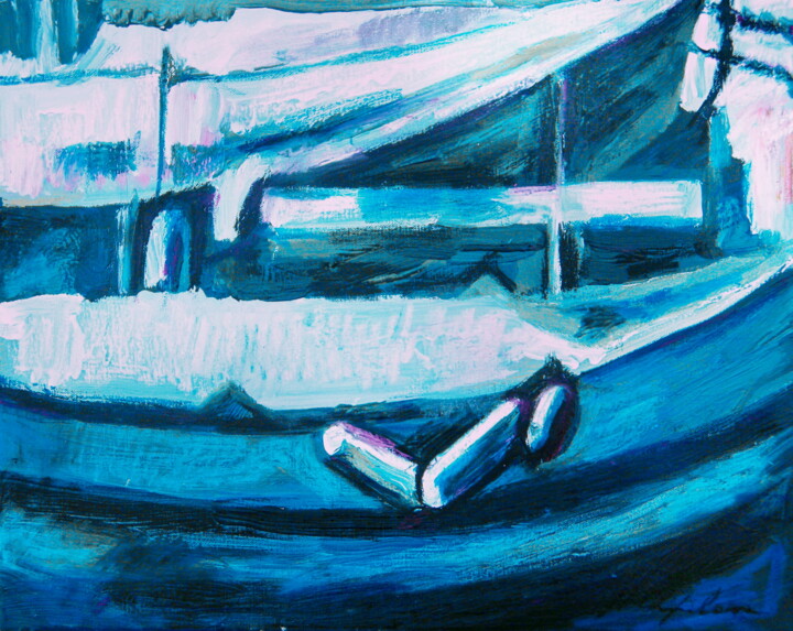Port bleu de Saint-Raphaël 4 绘画, 15.8x19.7 in