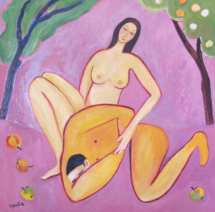 Painting titled "Tree of knowledge" by Janna Shulrufer, Original Artwork, Oil