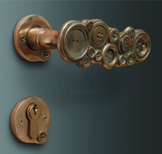 Sculpture intitulée "Boutons" par Sak, Œuvre d'art originale