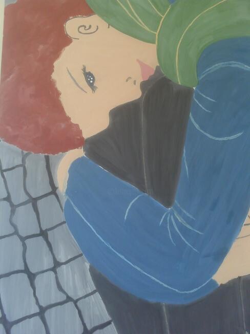 " A JOVEM " Painting, 31.5x23.6 in