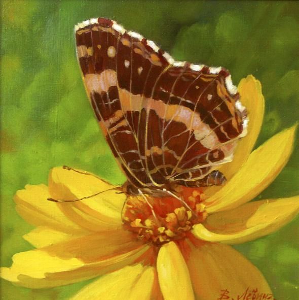 Peinture intitulée "Le papillon." par Lëvin Art, Œuvre d'art originale, Huile