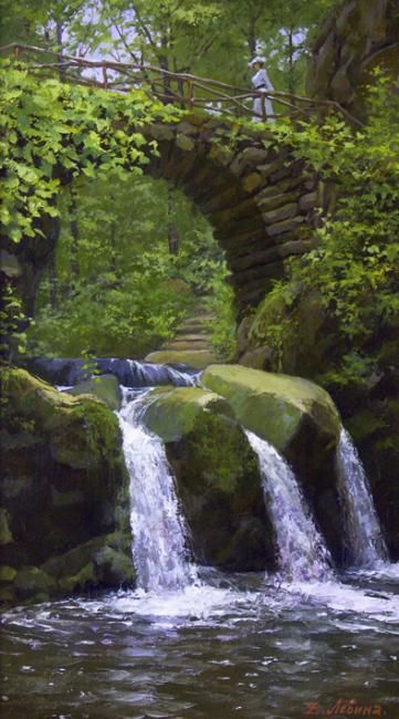 Peinture intitulée "Son magique de l'ea…" par Lëvin Art, Œuvre d'art originale, Huile