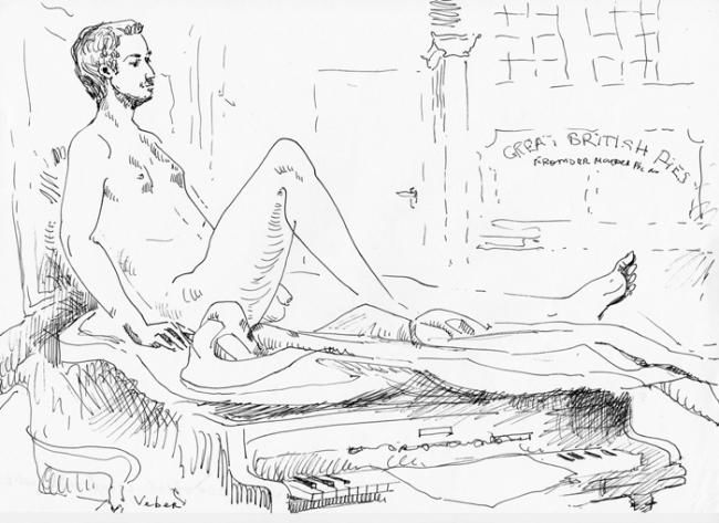 图画 标题为“Drawing, live model” 由Oksana Veber, 原创艺术品, 其他