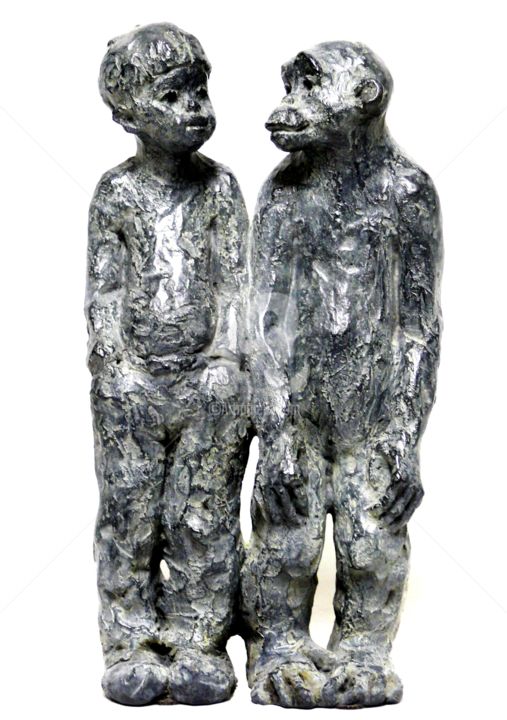 Γλυπτική με τίτλο "Complicité, sculptu…" από Marie-Thérèse Tsalapatanis, Αυθεντικά έργα τέχνης, Μπρούντζος