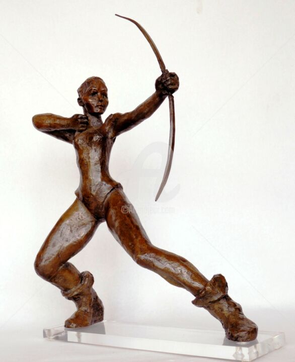 Γλυπτική με τίτλο "Amazone, sculpture…" από Marie-Thérèse Tsalapatanis, Αυθεντικά έργα τέχνης, Μπρούντζος