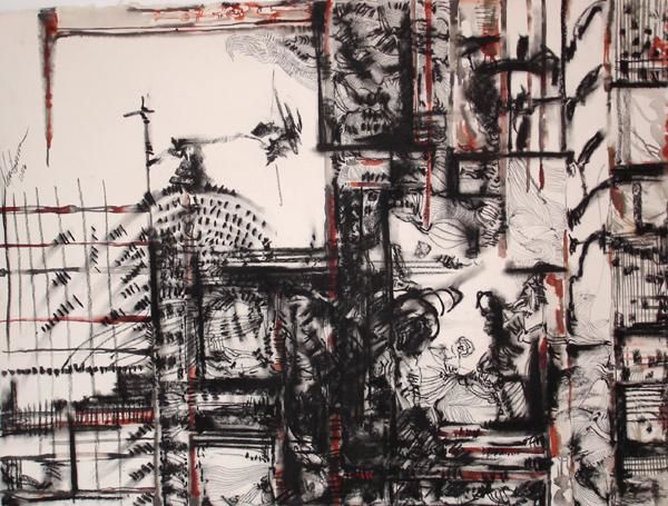 Drawing titled "Águila entre andami…" by Toni Guerra, Original Artwork