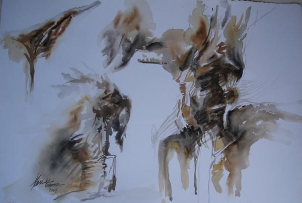 Drawing titled "Tu huella" by Toni Guerra, Original Artwork
