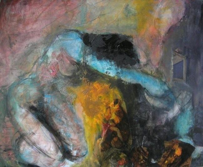 绘画 标题为“abstraction nu Coli…” 由Martine Swynghedauw, 原创艺术品, 油