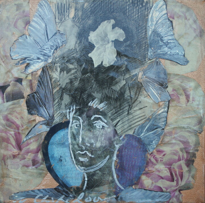 Collages intitulée "Marie Antoinette" par Nathalia Chipilova, Œuvre d'art originale, Collages Monté sur Châssis en bois