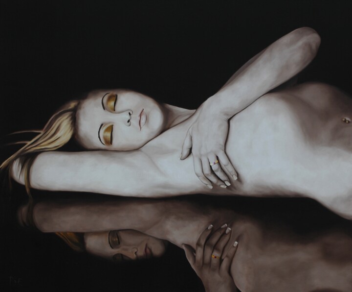 Painting titled "Golden" by Peter Seminck, Original Artwork, Oil