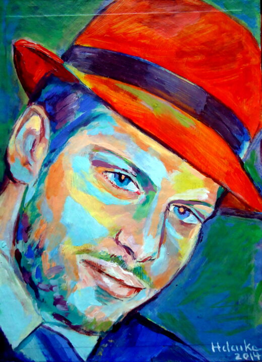 "Red Hat" 绘画, 23.6x19.7 in