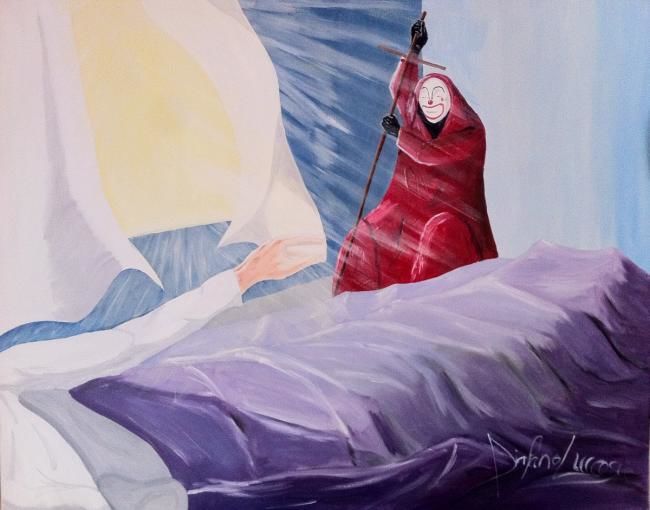 Painting titled "Euthanasia Religio" by Diafano Luccosu, Original Artwork, Oil