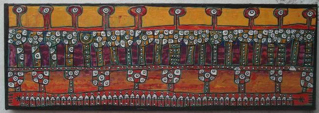 Schilderij getiteld "# 614- árboles en g…" door Muniek, Origineel Kunstwerk, Olie