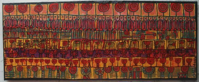 Schilderij getiteld "Satisfecho - a -p-t…" door Muniek, Origineel Kunstwerk