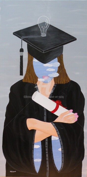 La diplômée Réf/ 22 绘画, 39.4x19.7 in