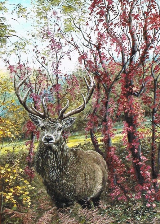 N° 243 LE ROI DE LA FORET 绘画, 18.1x13 in