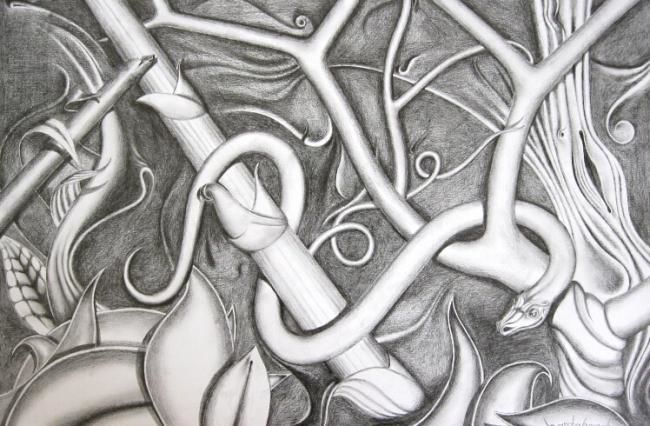 Drawing titled "The Time in Paradise" by Haptahendu, Original Artwork, Other