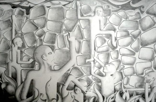Drawing titled "Journey Into The Un…" by Haptahendu, Original Artwork, Other