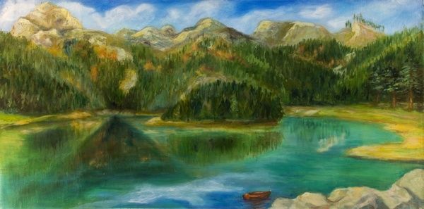 Painting titled "Жабляк. Черногория.…" by Tania Nikolich, Original Artwork, Oil