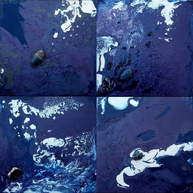 Peinture intitulée "Thalassa mix x4 V2" par Nathalia Chipilova, Œuvre d'art originale, Huile