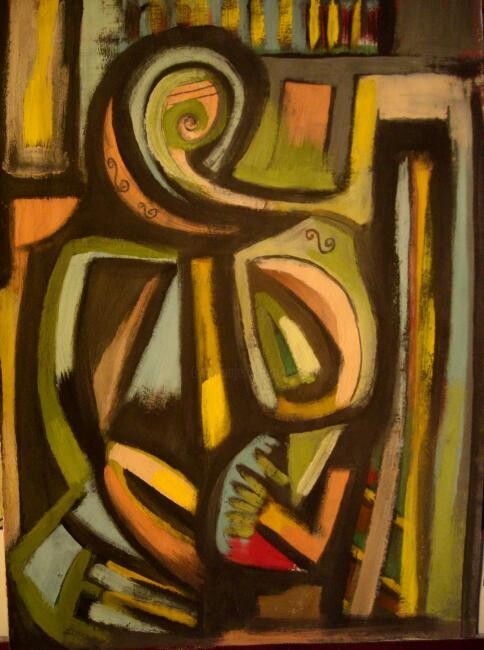 Peinture intitulée ""construction de ma…" par Frédérique Manley, Œuvre d'art originale