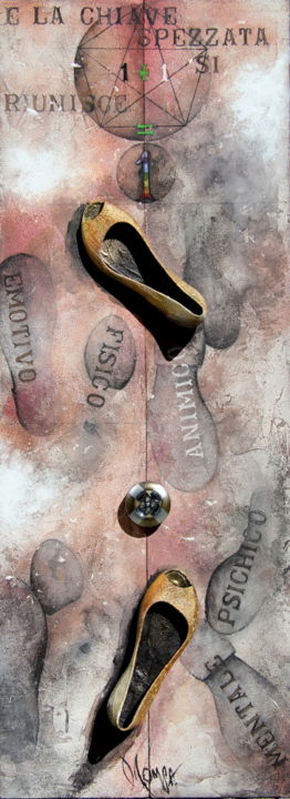 Pittura intitolato "L'Appeso XII (1+1=1)" da Dana Tomsa Oberhoffer, Opera d'arte originale