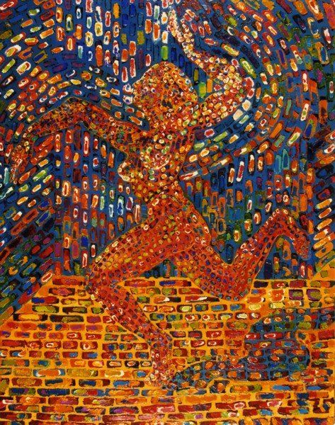 Painting titled "Dance/Танец/Торжест…" by Nikolai Vasilev, Original Artwork, Oil