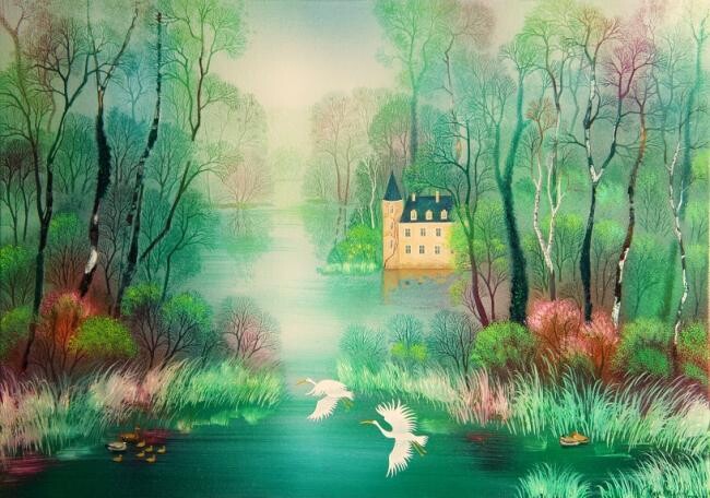Peinture intitulée "L'ENVOL" par Bernard Ambielle, Œuvre d'art originale, Huile