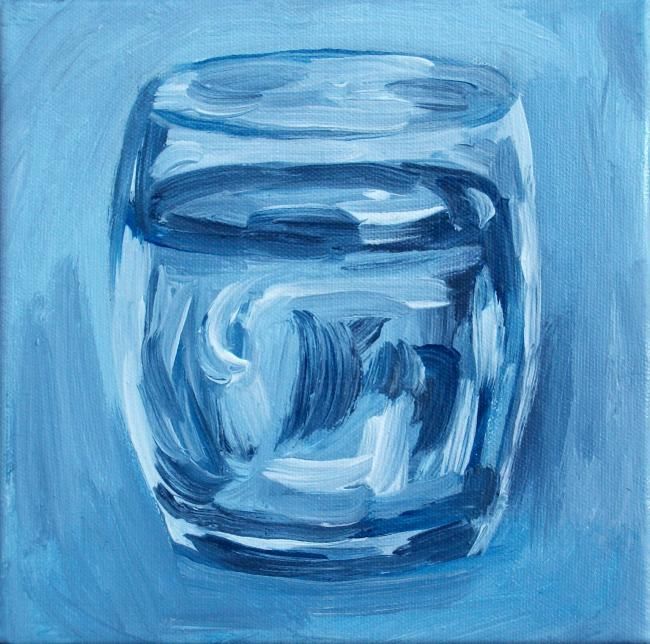 Painting titled "Verre d'eau 19" by Nathalia Chipilova, Original Artwork, Oil
