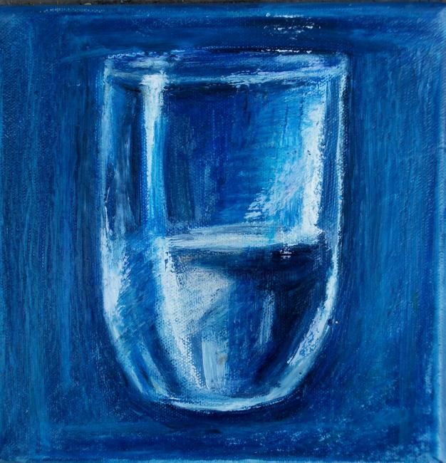 Painting titled "Verre d'eau 28" by Nathalia Chipilova, Original Artwork, Oil
