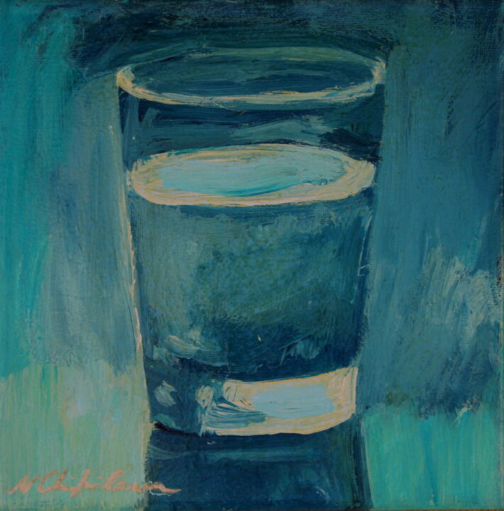 Peinture intitulée "Verrde d'eau 27" par Nathalia Chipilova, Œuvre d'art originale, Acrylique