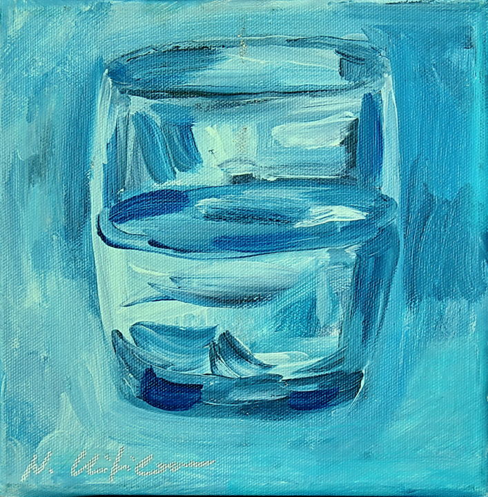 Painting titled "Verre d'eau 59" by Nathalia Chipilova, Original Artwork, Acrylic