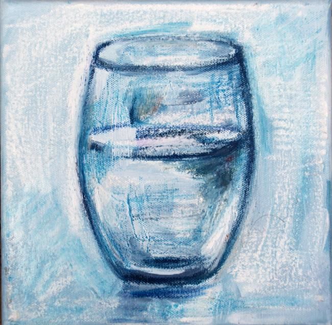Painting titled "Verre d'eau 79" by Nathalia Chipilova, Original Artwork, Oil