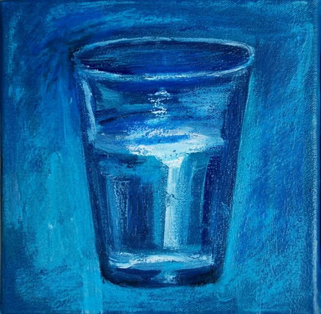 Peinture intitulée "Verre d'eau 29" par Nathalia Chipilova, Œuvre d'art originale, Huile
